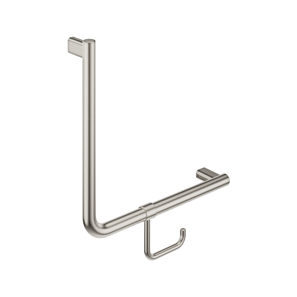 Fienza Care 90° Ambulant Reversible L/R Handrail 450x450x32 (2Pts), Brushed Nickel