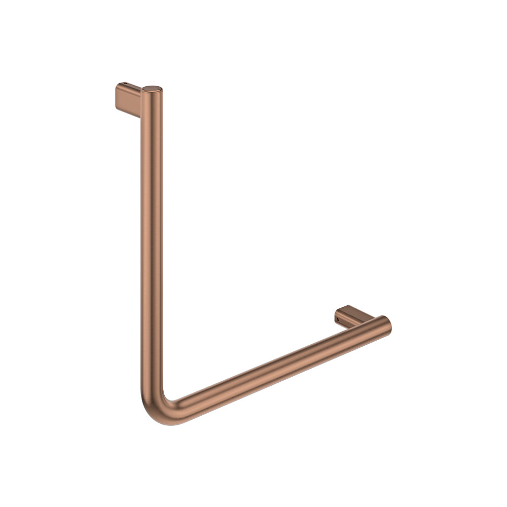 Fienza Care 90° Ambulant Reversible L/R Handrail 450x450x32 (2Pts), Brushed Copper