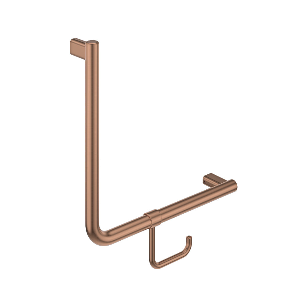 Fienza Care 90° Ambulant Reversible L/R Handrail 450x450x32 (2Pts), Brushed Copper