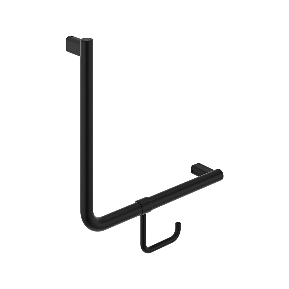 Fienza Care 90° Ambulant Reversible L/R Handrail 450x450x32 (2Pts), Matte Black