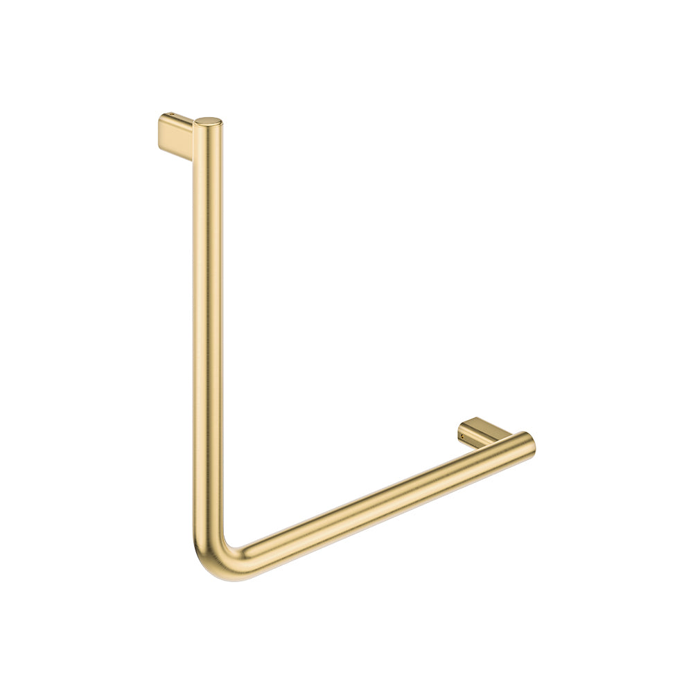 Fienza Care 90° Ambulant Reversible L/R Handrail 450x450x32 (2Pts), Urban Brass