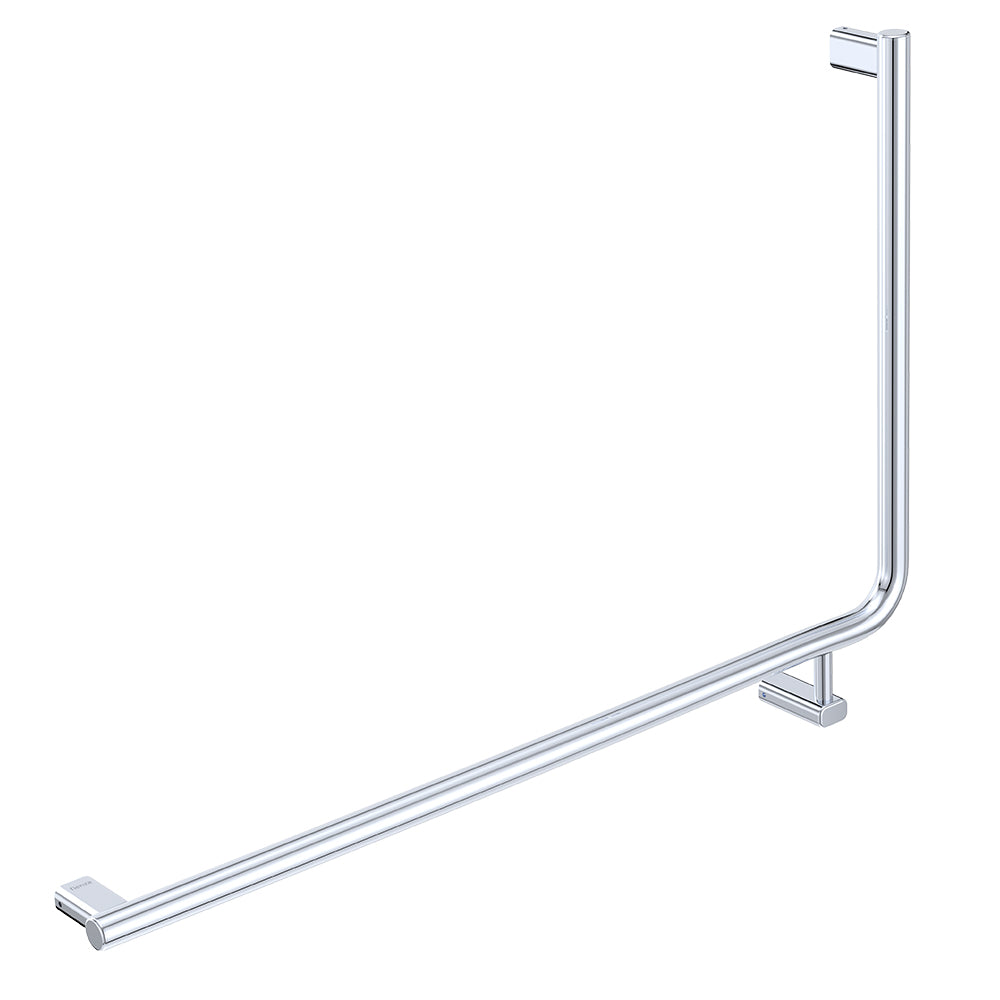 Fienza Care Rail 90° Left Hand 835x573x32 (3Pts), Polished Stainless Steel