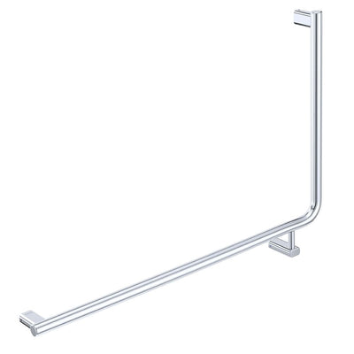 Fienza Care Rail 90° Left Hand 835x573x32 (3Pts), Polished Stainless Steel