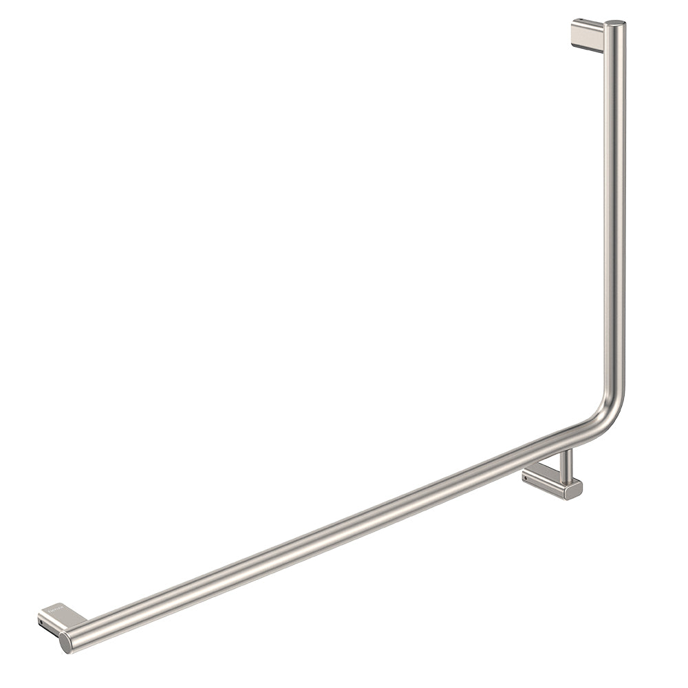 Fienza Care Rail 90° Left Hand 835x573x32 (3Pts), Brushed Nickel