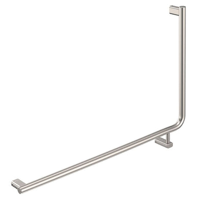 Fienza Care Rail 90° Left Hand 835x573x32 (3Pts), Brushed Nickel