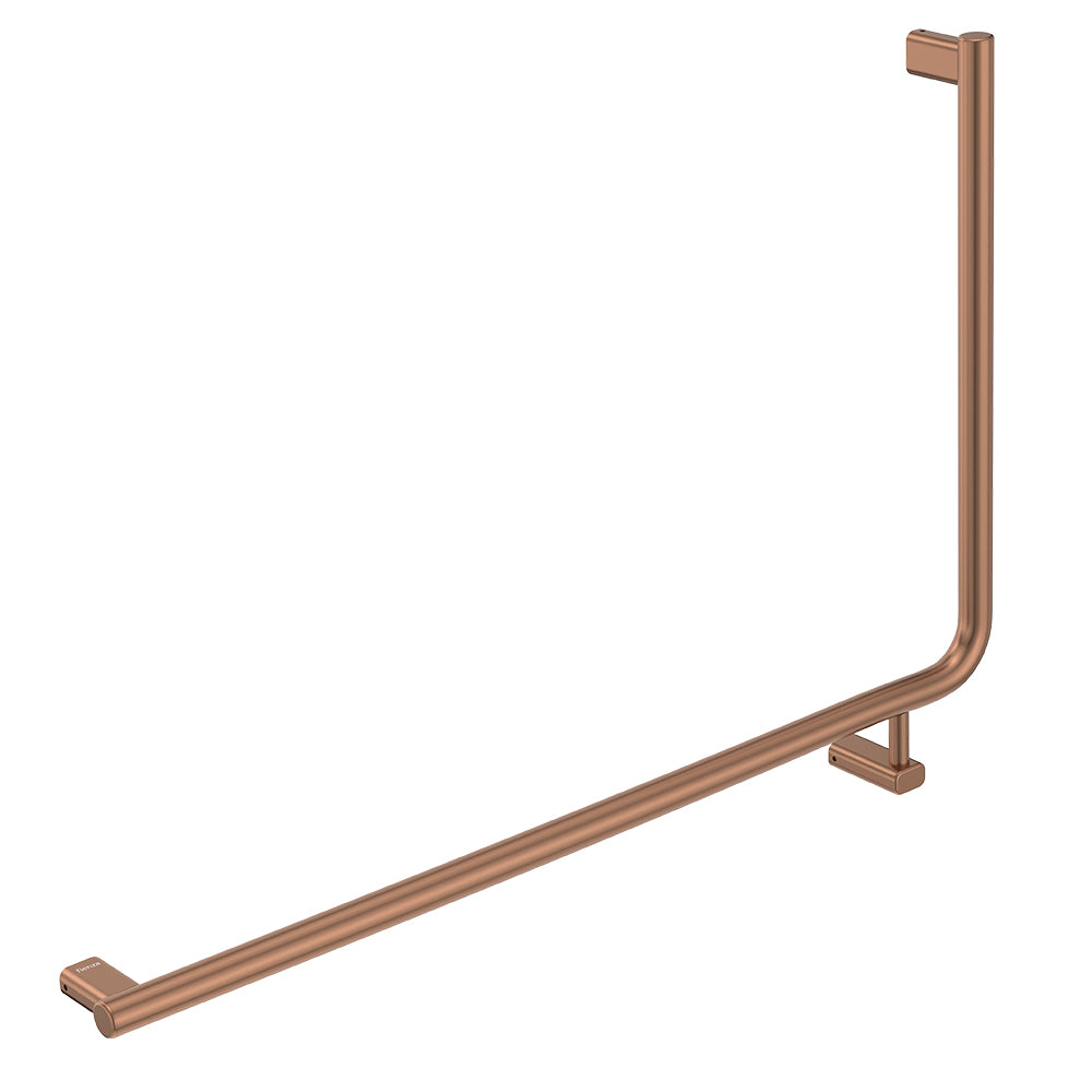 Fienza Care Rail 90° Left Hand 835x573x32 (3Pts), Brushed Copper