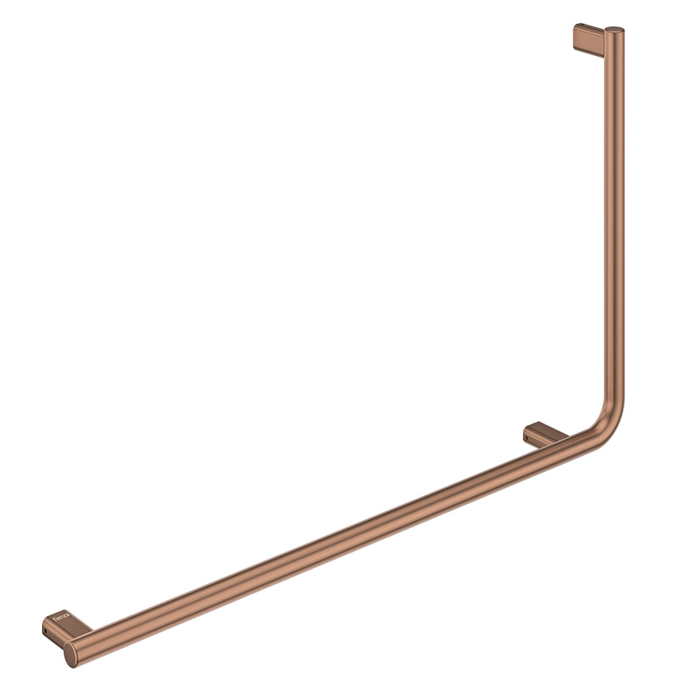 Fienza Independent Living 90° Care Slimline Rail Left Hand, Brushed Copper