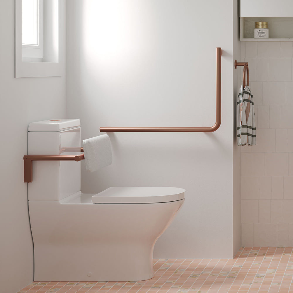 Fienza Independent Living 90° Care Slimline Rail Left Hand, Brushed Copper