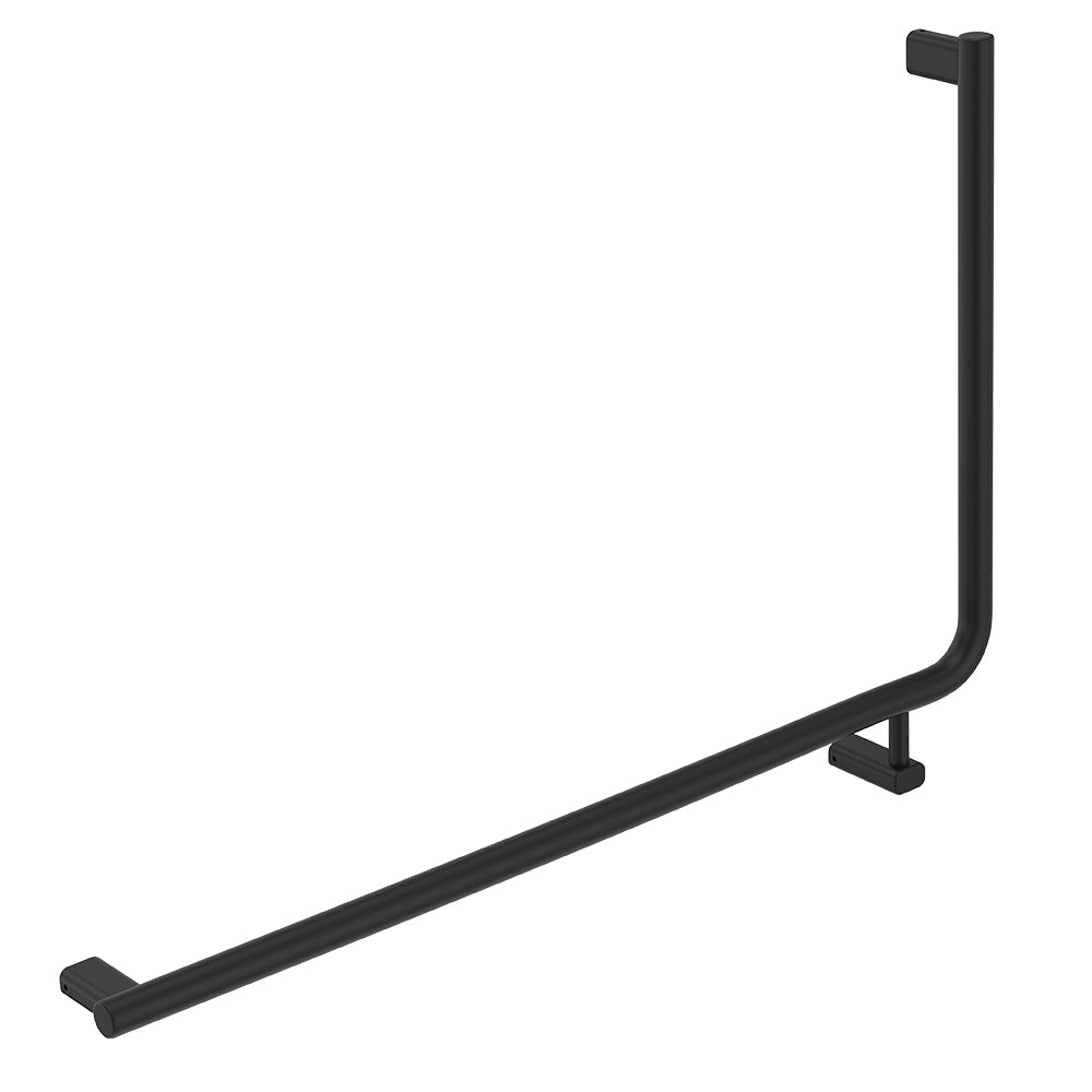 Fienza Care Rail 90° Left Hand 835x573x32 (3Pts), Matte Black