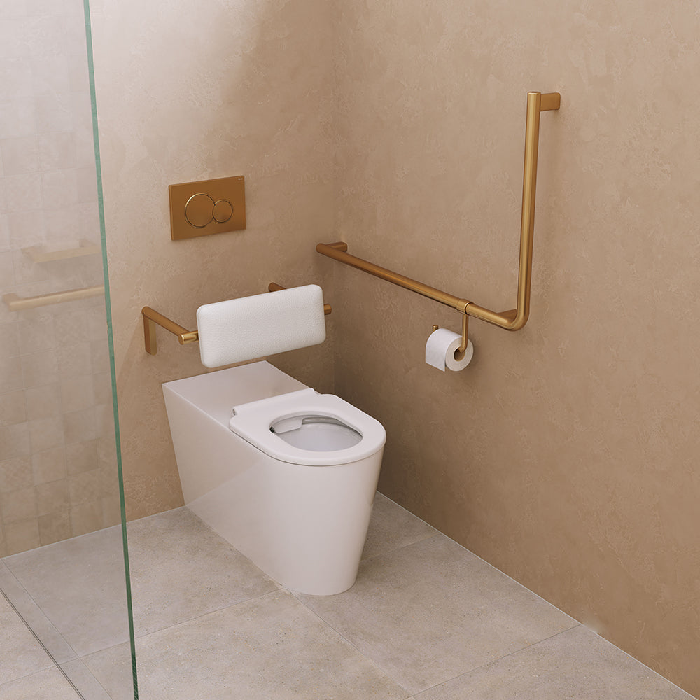 Fienza Independent Living 90° Care Slimline Rail Left Hand, Urban Brass