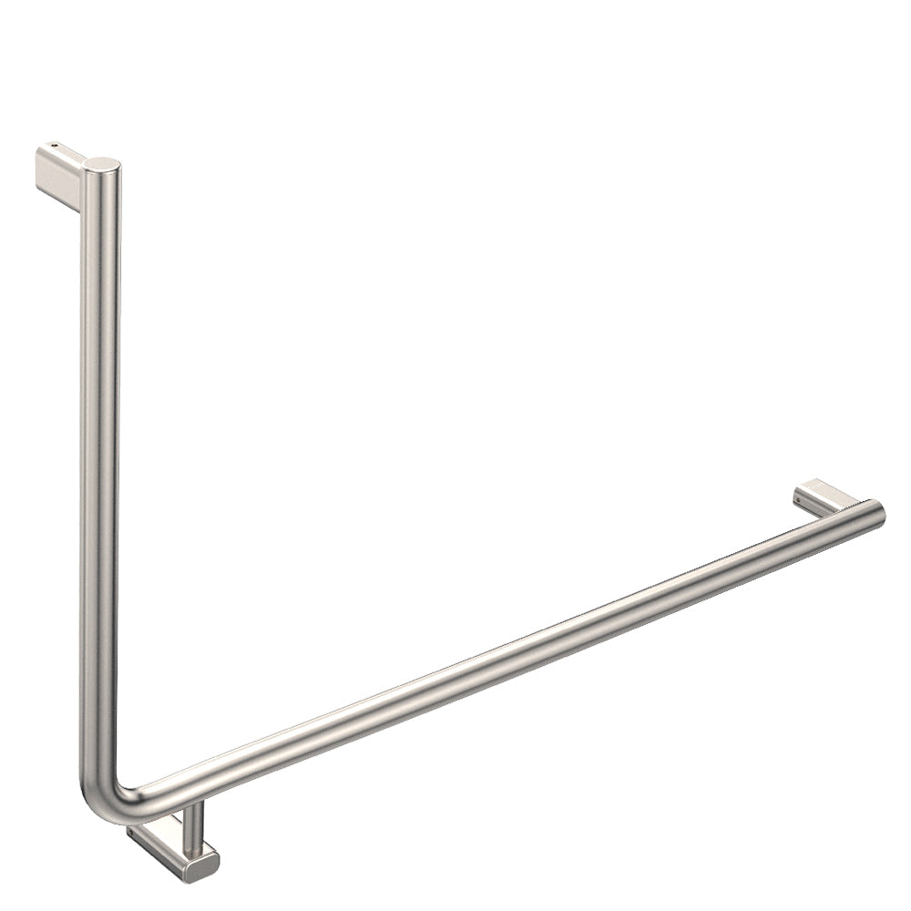 Fienza Care Rail 90° Right Hand 835x573x32 (3Pts), Brushed Nickel