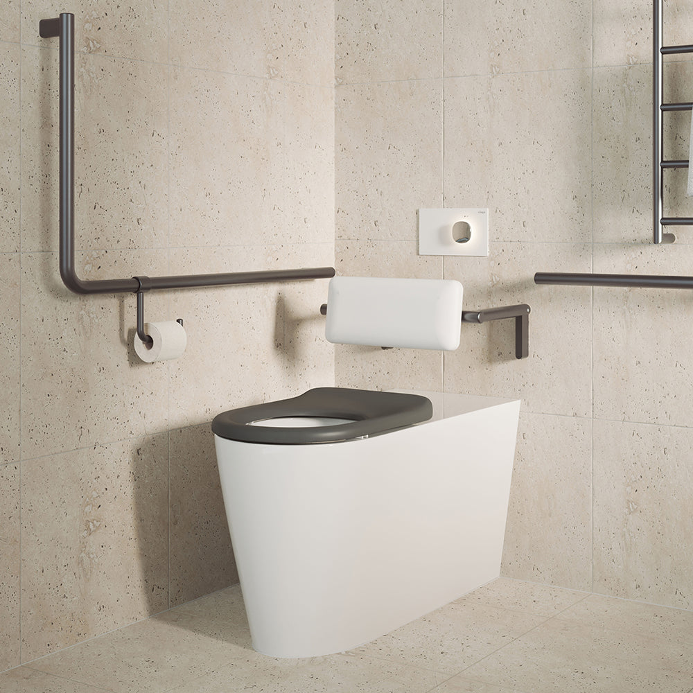 Fienza Independent Living 90° Care Slimline Rail Right Hand, Gun Metal