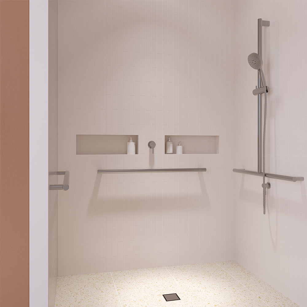 Fienza Care Slimline Hand Rail 900x32 Mm, Brushed Nickel