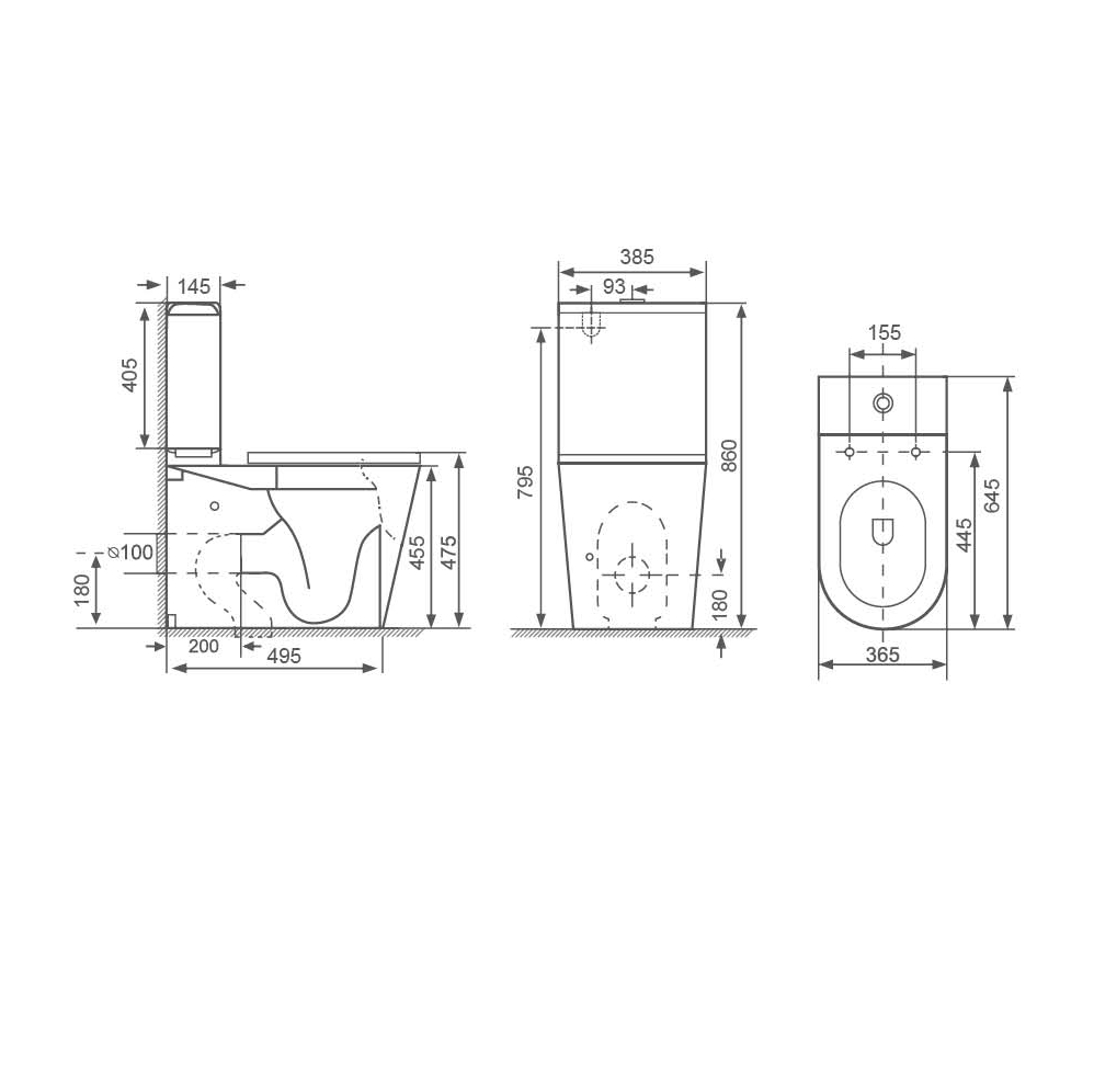 Milano Flow Back to Wall Rimless Toilet Suite
