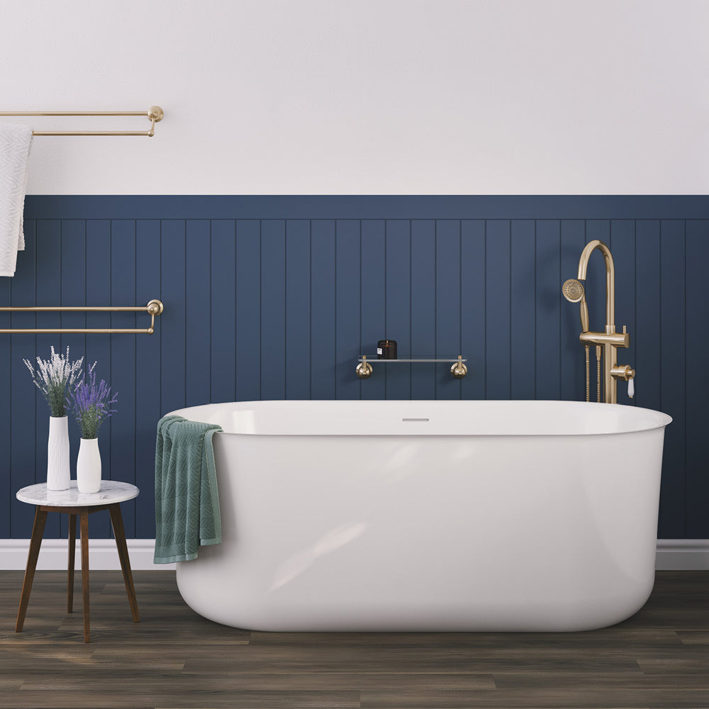 Fienza Windsor Freestanding Acrylic Bath, Gloss White