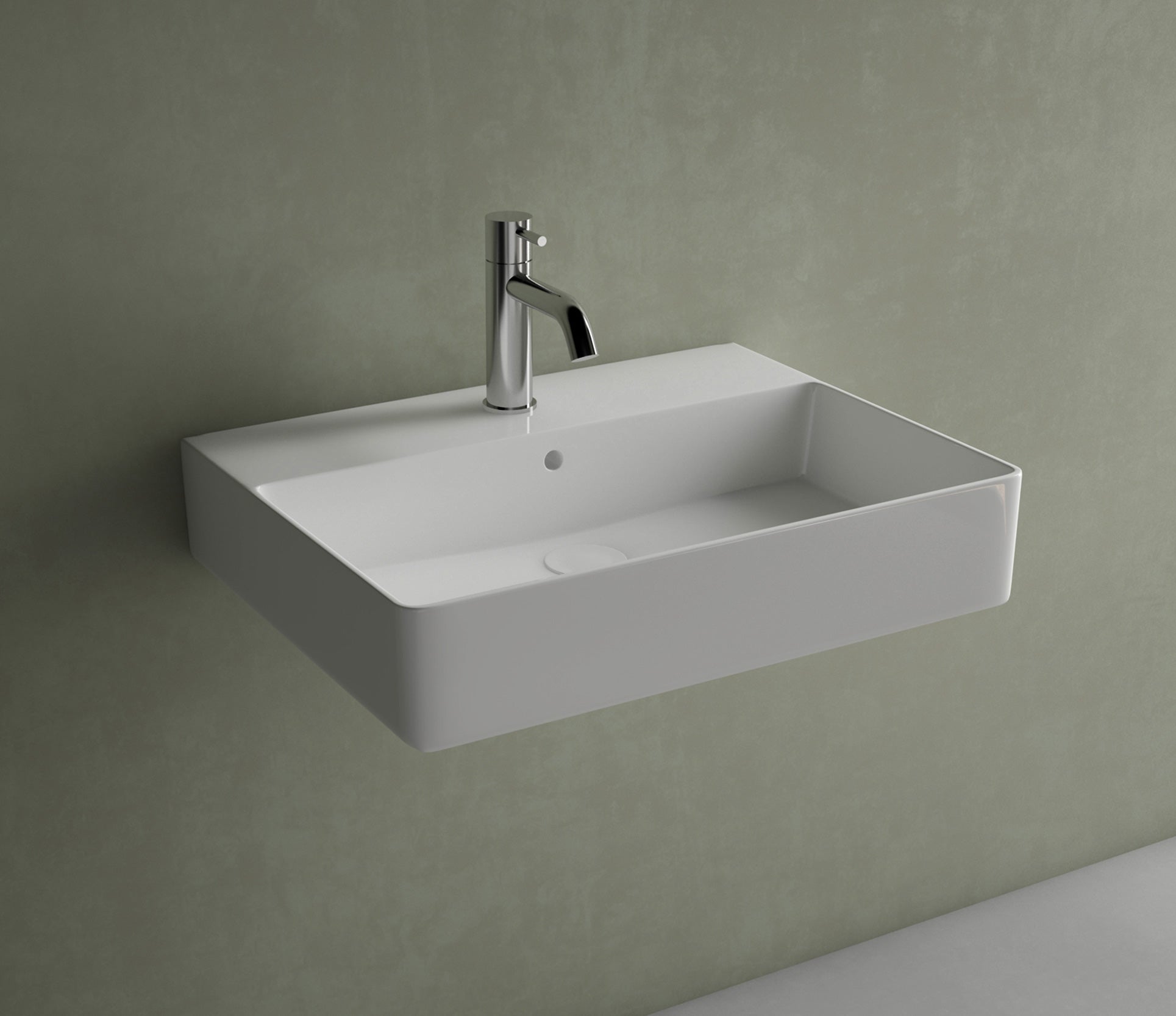 Studio Bagno Fascino 60 Bench/Wall Basin - NTH, Gloss White