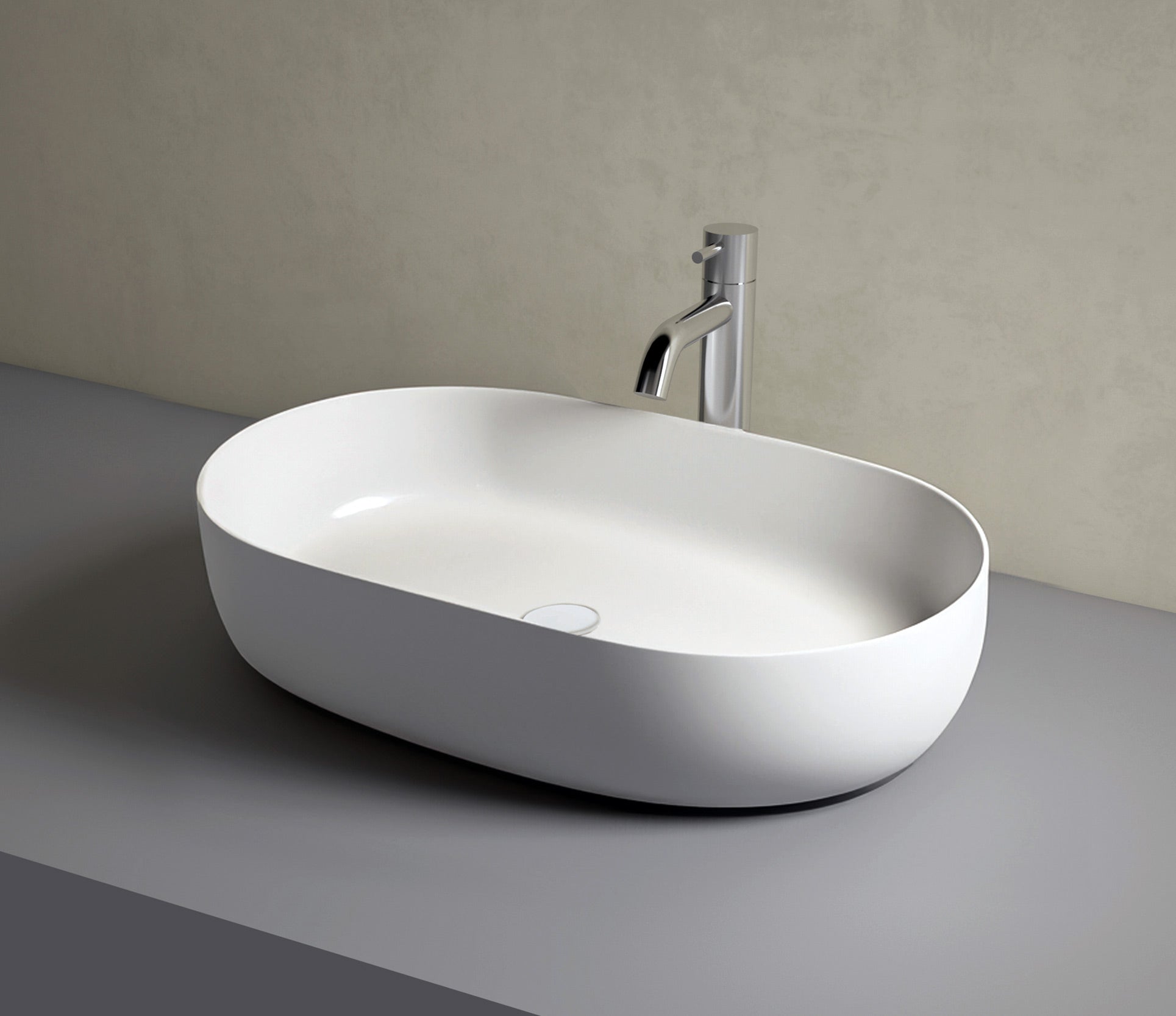 Studio Bagno Fascino Oval Bench, Gloss White
