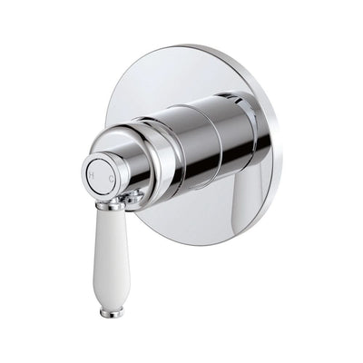 Fienza Eleanor Wall Mixer, Chrome White Handle