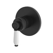 Fienza Eleanor Wall Mixer, Matte Black White Handle