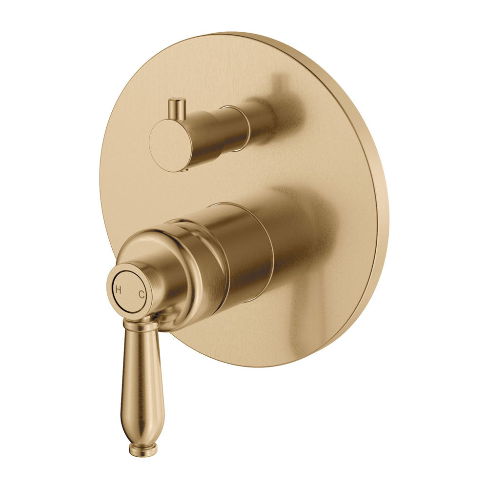 Fienza Eleanor Wall Mixer Diverter, Urban Brass Handle