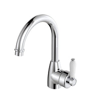 Fienza Eleanor Gooseneck Basin Mixer, Chrome White Handle
