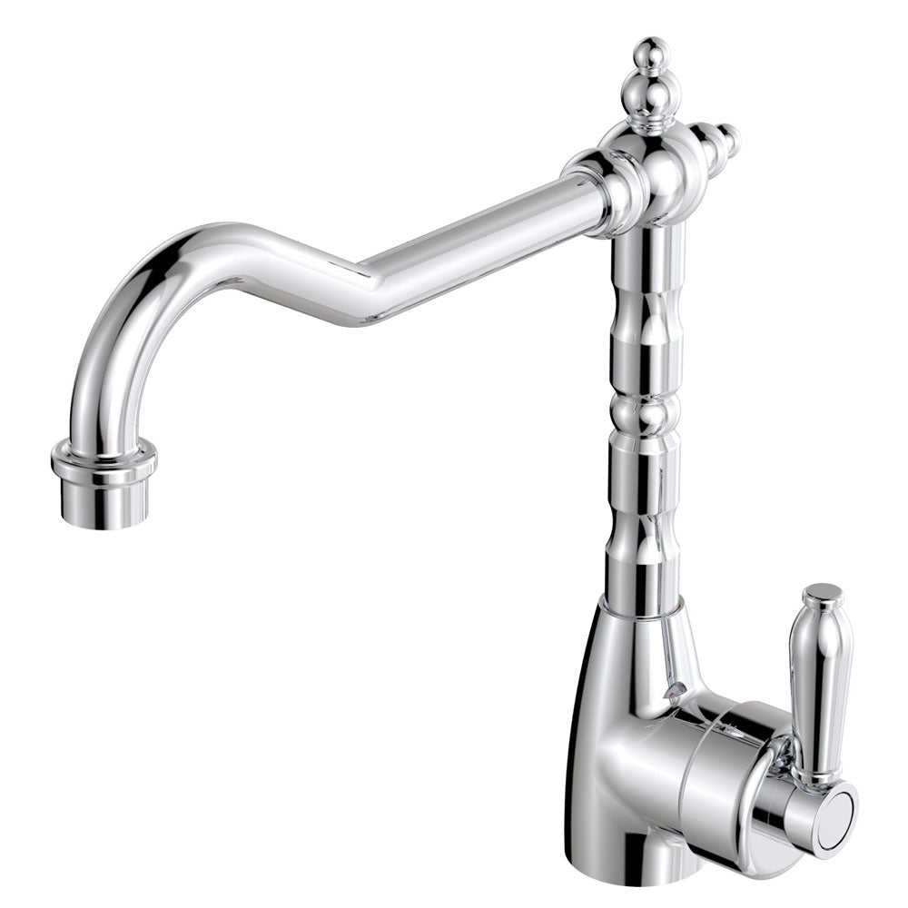 Fienza Eleanor Shepherd's Crook Kitchen Sink Mixer, Chrome