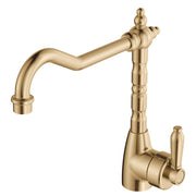 Fienza Eleanor Shepherd's Crook Kitchen Sink Mixer, Urban Brass