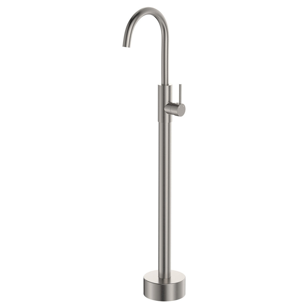 Fienza Kaya Floor Mounted Basin/Bath Mixer, Brushed Nickel