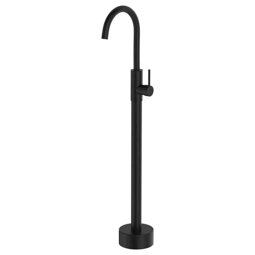 Fienza Kaya Floor Mounted Basin/Bath Mixer, Matte Black