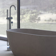 Fienza Kaya Floor Mounted Bath Mixer With Hand Shower, Gun Metal