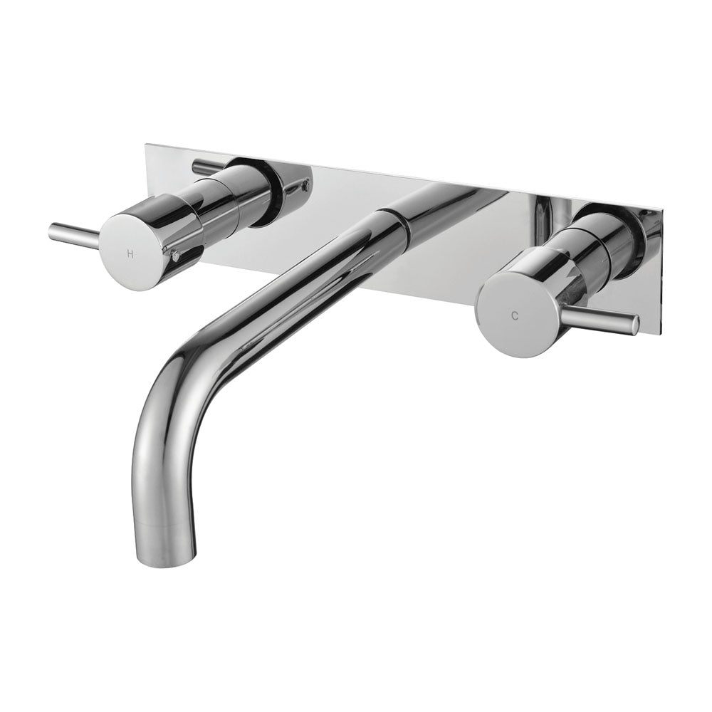 Fienza Isabella Wall 3 Piece Basin Set With Cover Plate, Chrome