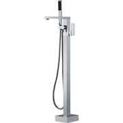 Fienza Jet Floor Mounted Bath Mixer With Hand Shower, Chrome
