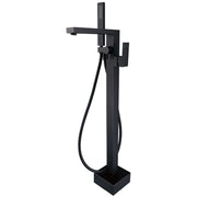 Fienza Jet Floor Mounted Bath Mixer With Hand Shower, Matte Black