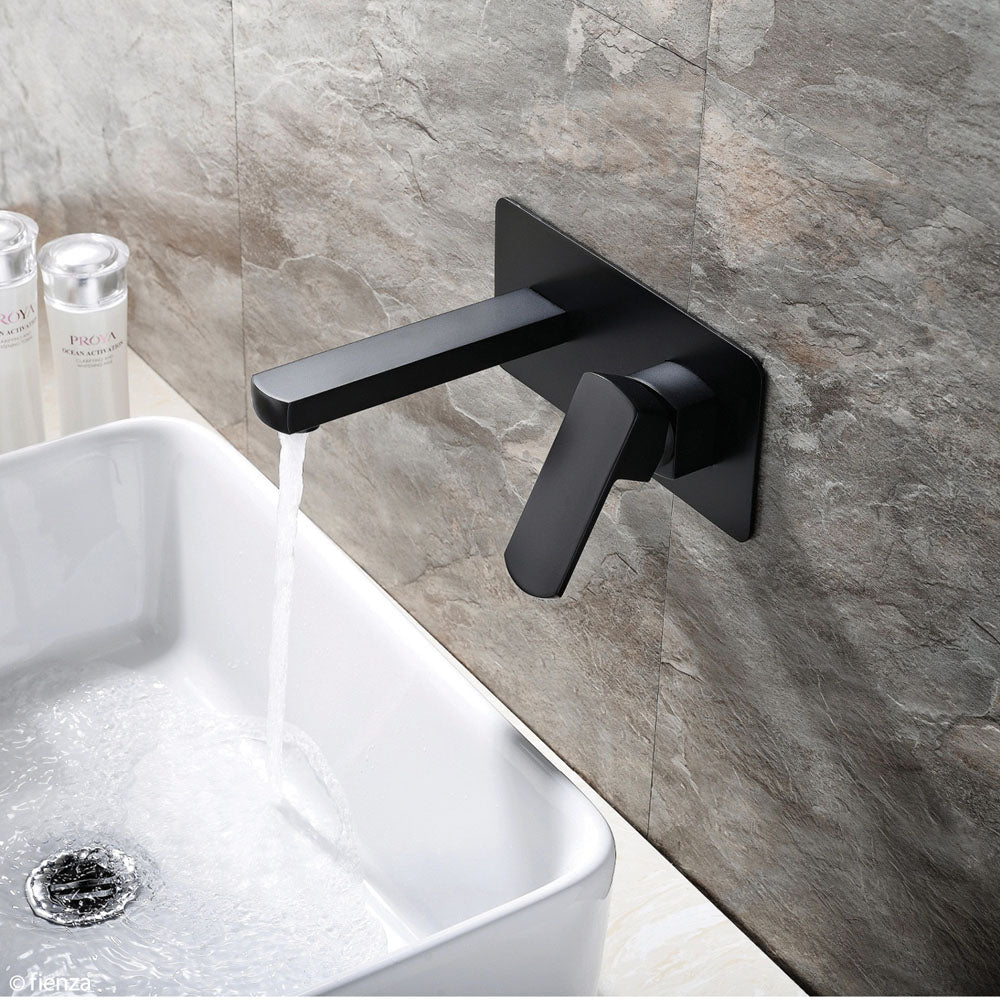 Fienza Koko Wall Mixer With Spout, Matte Black