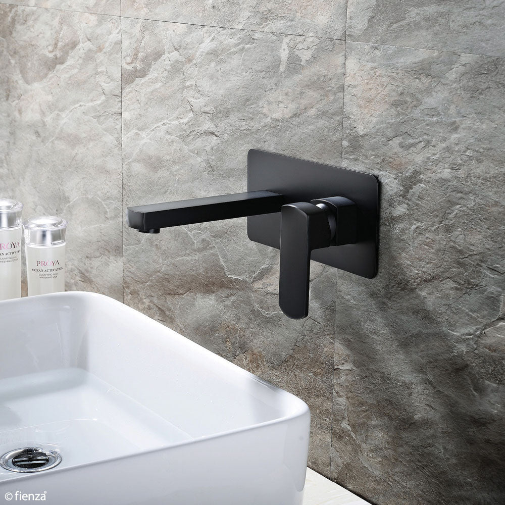 Fienza Koko Wall Mixer With Spout, Matte Black