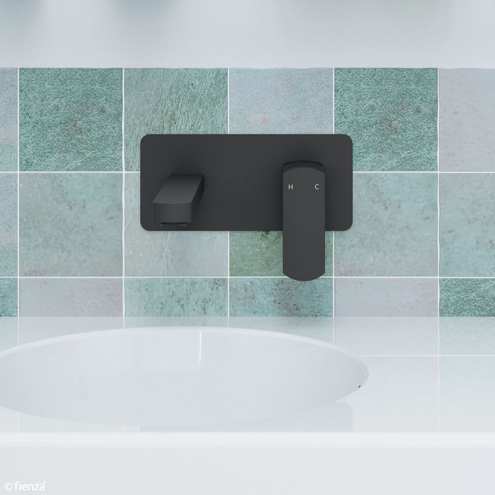 Fienza Koko Wall Mixer With Spout, Matte Black