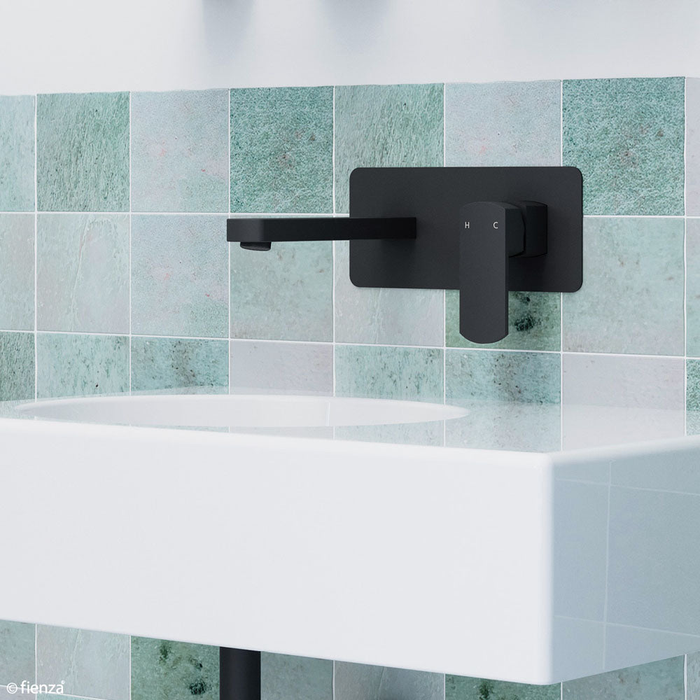 Fienza Koko Wall Mixer With Spout, Matte Black