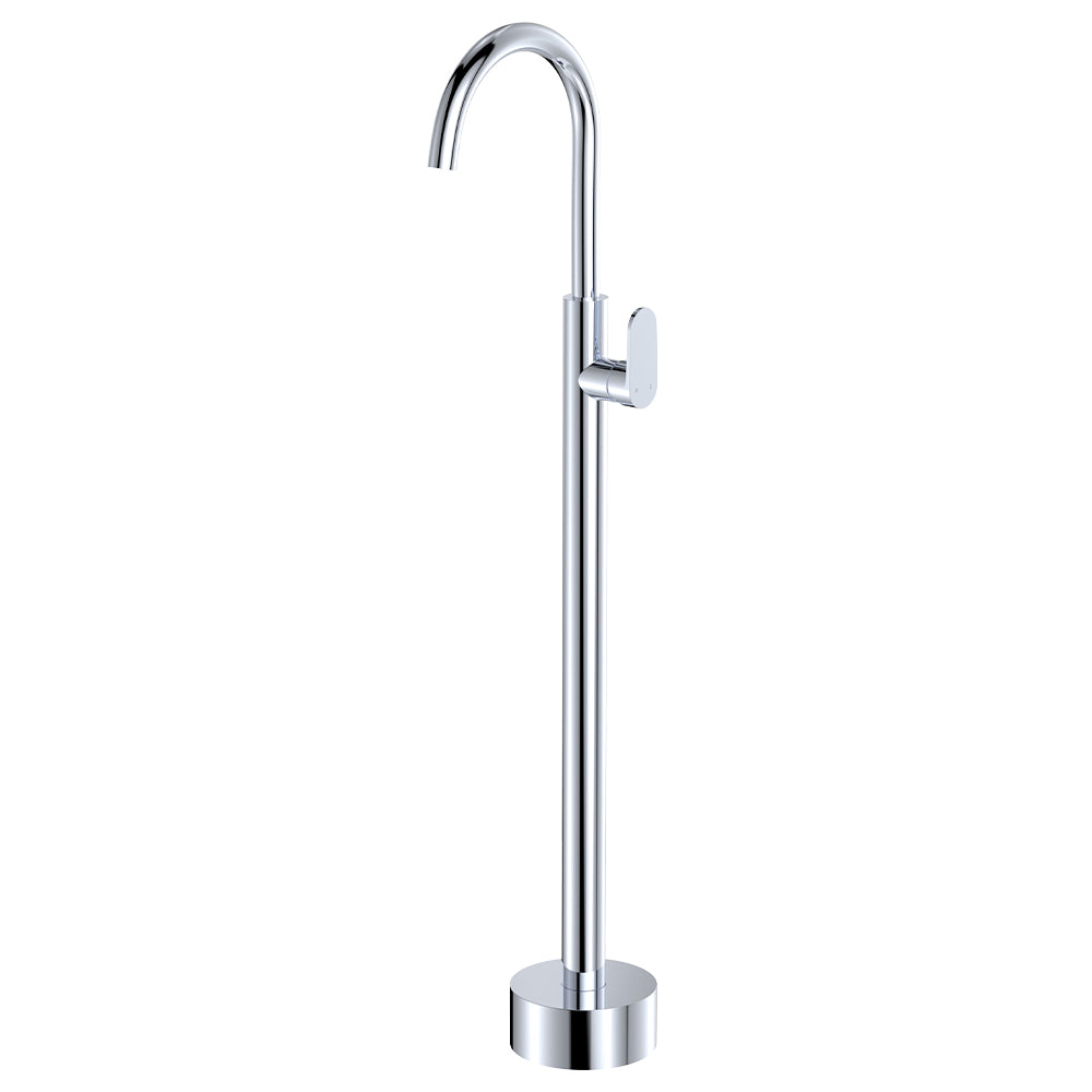 Fienza Empire Slim Floor Mounted Basin/Bath Mixer, Chrome