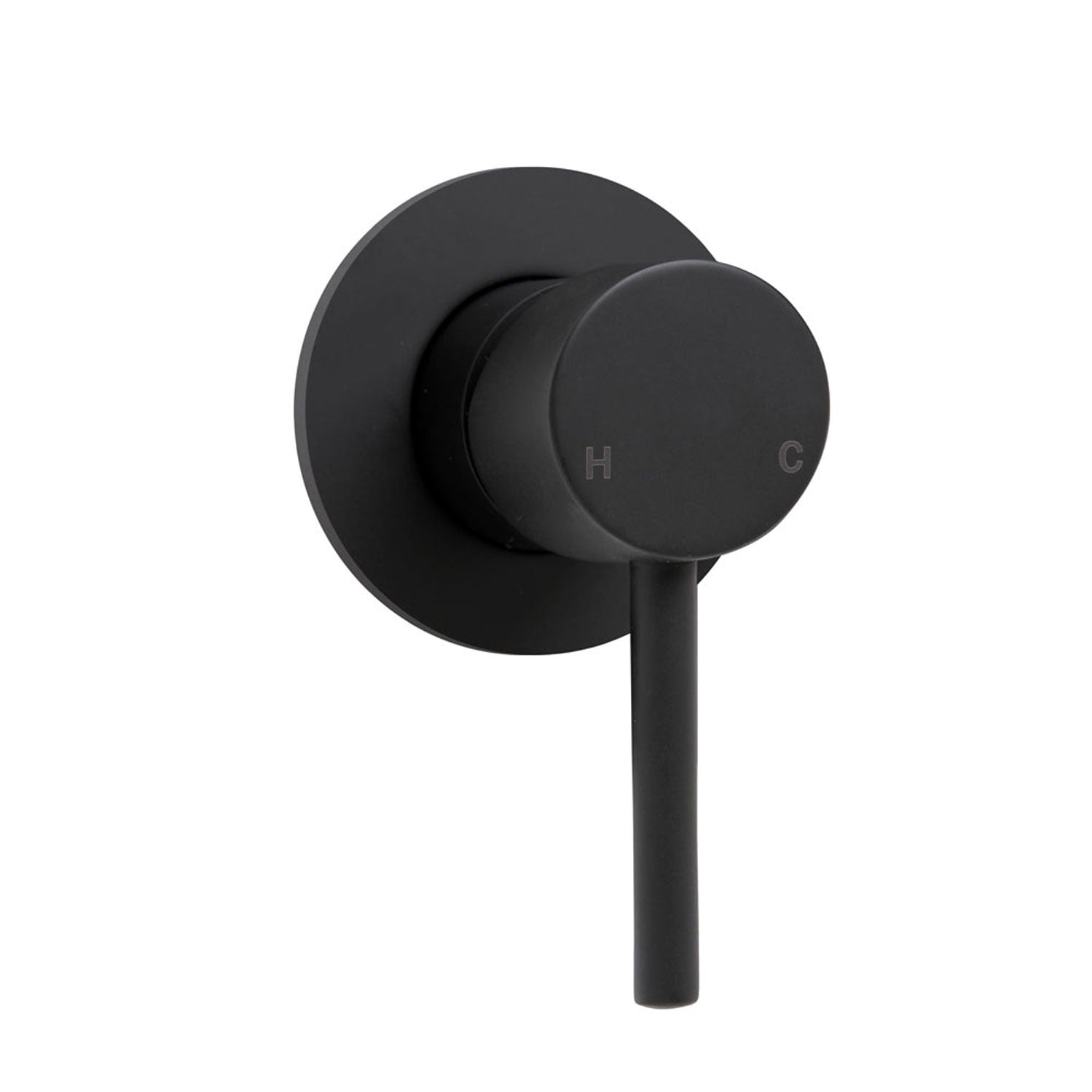 Fienza Hustle Shower Wall Mixer 35mm Round Plate, Matte Black