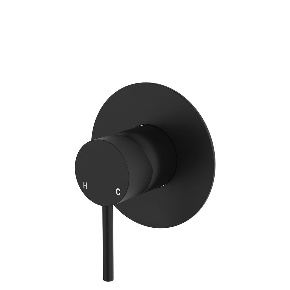 Fienza Kaya Wall Mixer Large Round Plate, Matte Black