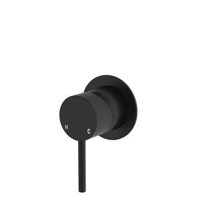 Fienza Kaya Wall Mixer Small Round Plate, Matte Black