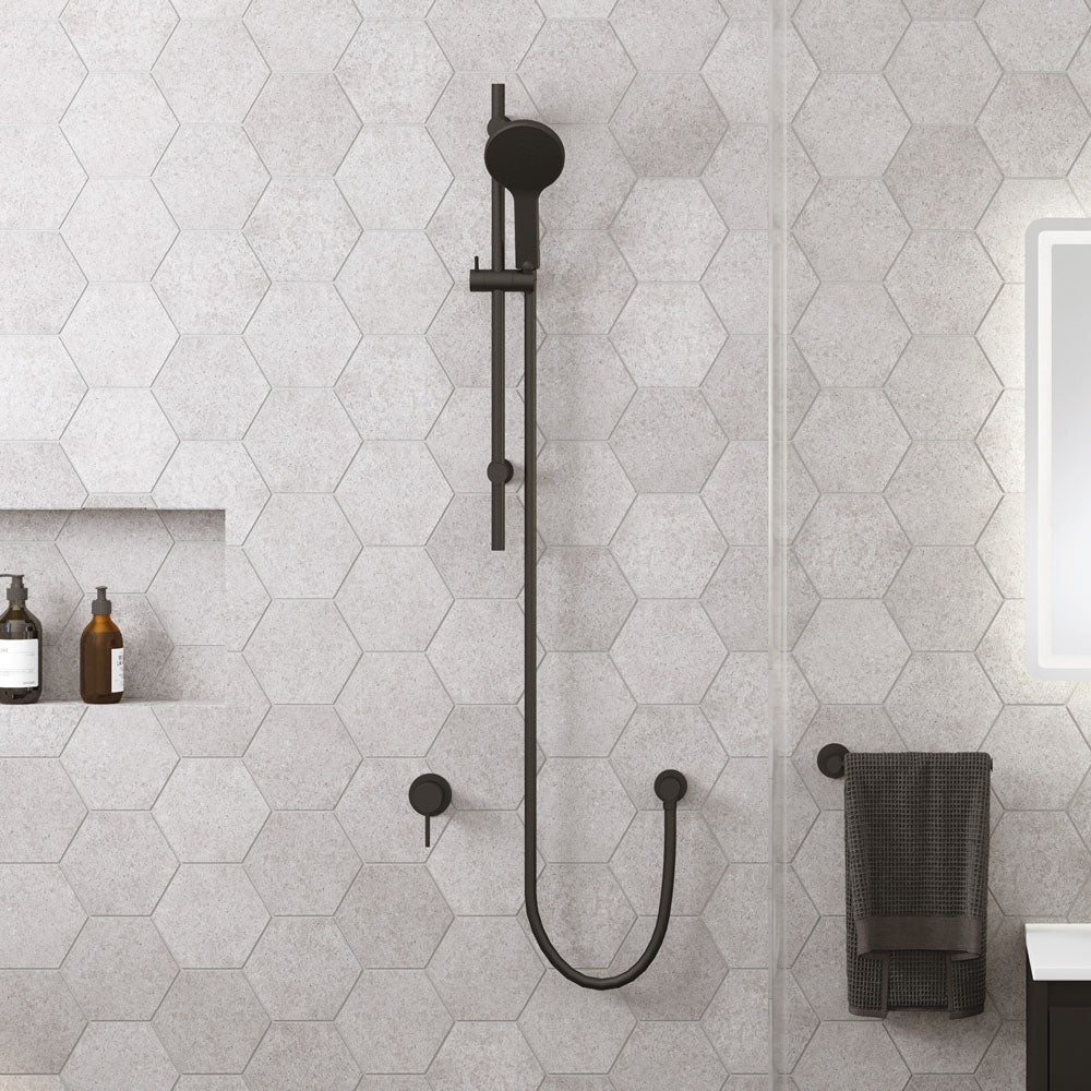 Fienza Kaya Wall Mixer Smallll Round Plate, Matte Black