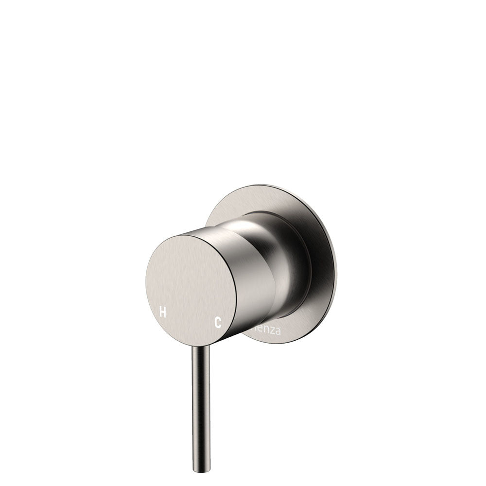 Fienza Kaya Wall Mixer Smallll Round Plate, Brushed Nickel