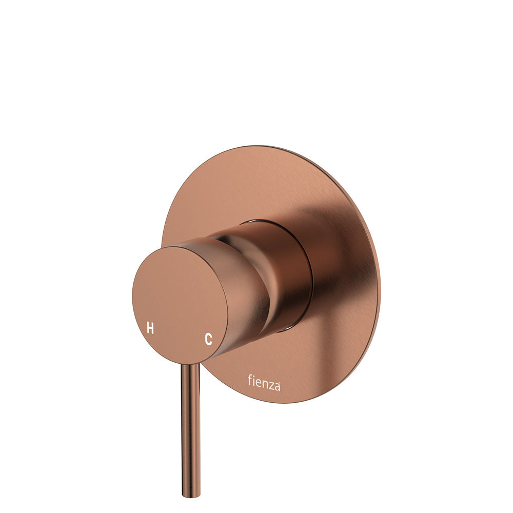 Fienza Kaya Wall Mixer Dress Kit Set Large Round Plate, Brushed Copper