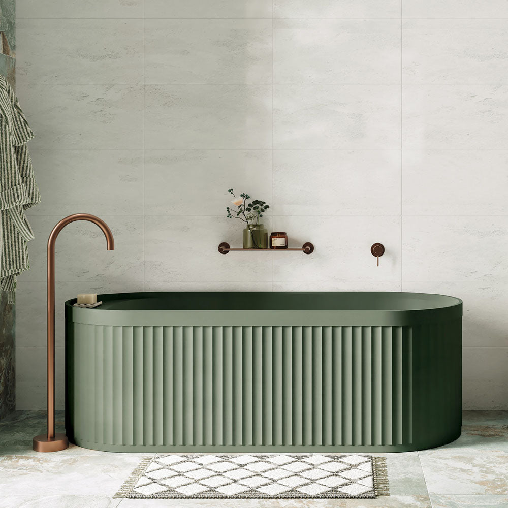 Fienza Kaya Wall Mixer Smallll Round Plate, Brushed Copper
