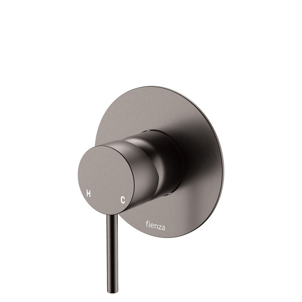 Fienza Kaya Wall Mixer Large Round Plate, Gun Metal