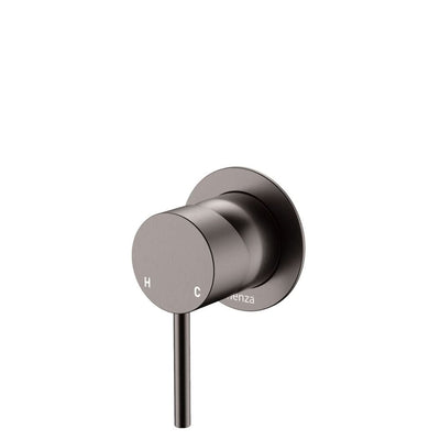 Fienza Kaya Wall Mixer Small Round Plate, Gun Metal