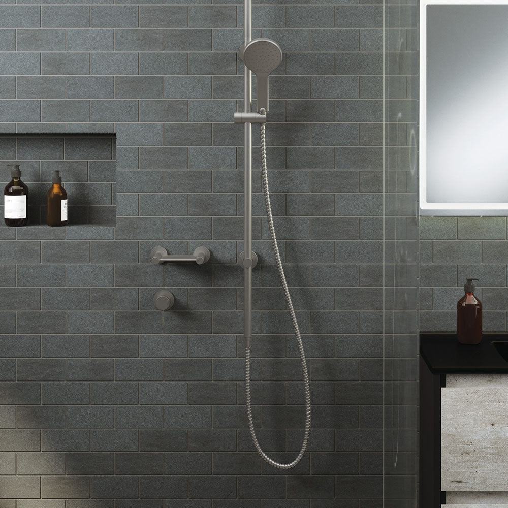 Fienza Kaya Wall Mixer Smallll Round Plate, Gun Metal