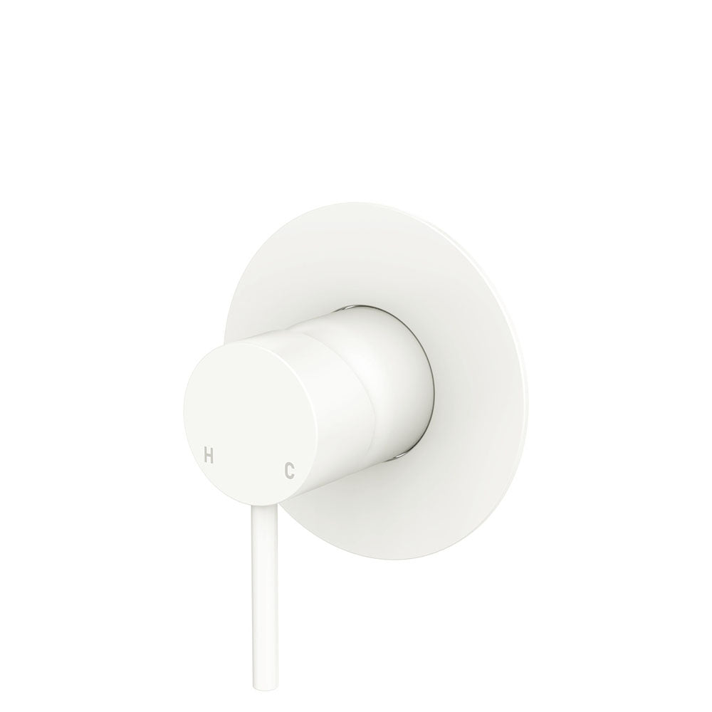 Fienza Kaya Wall Mixer Large Round Plate, Matte White