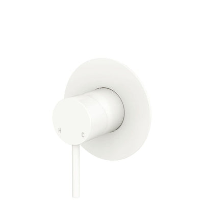 Fienza Kaya Wall Mixer Large Round Plate, Matte White